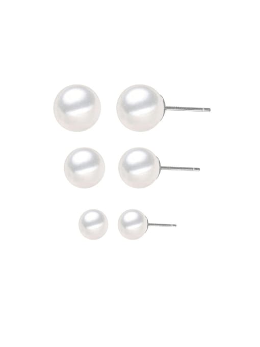 Desoto Stainless steel Imitation Pearl Geometric Minimalist Stud Earring 0