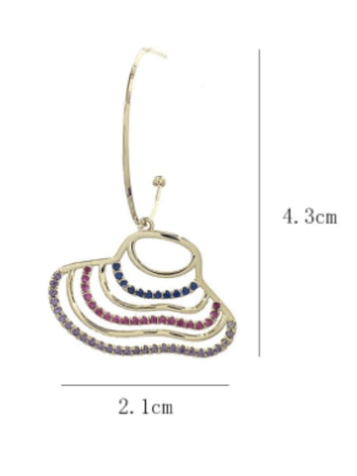 SUUTO Brass Rhinestone Irregular Luxury Hook Earring 2