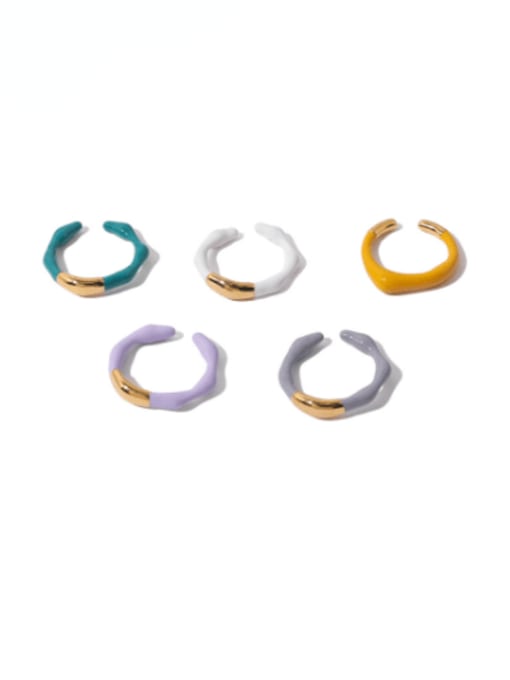 ACCA Brass Enamel Irregular Minimalist Band Ring