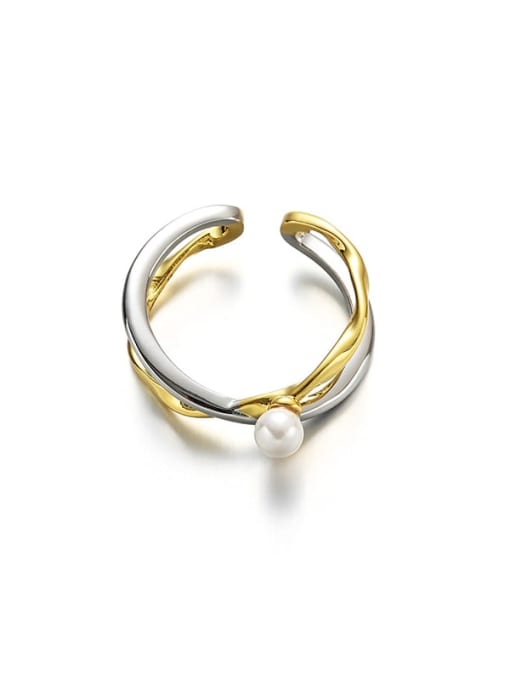 ring Brass Geometric Minimalist Stackable Ring