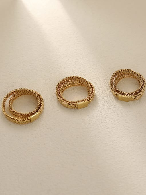 HYACINTH Brass Geometric Vintage Band Fashion Ring 0
