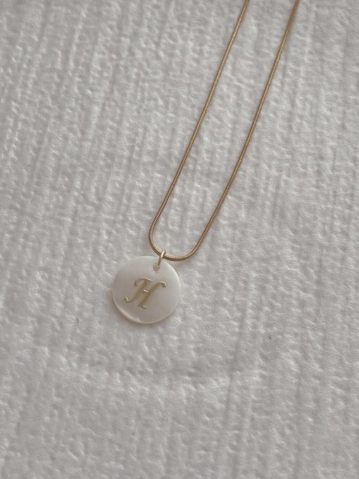 H Letter Pendant Necklace Stainless steel Shell Letter Minimalist Necklace