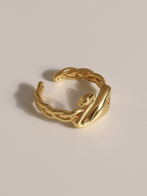 JZ086 Brass Geometric Vintage Band Fashion Ring