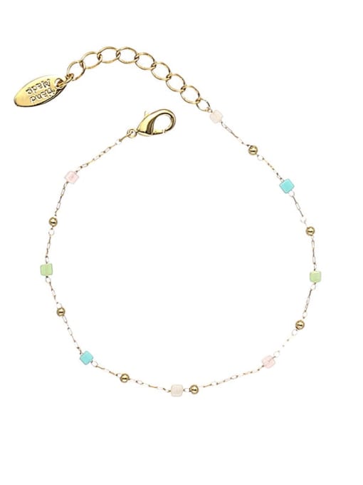 Bracelet Brass Glass beads Minimalist Irregular  Bracelet and Necklace Set