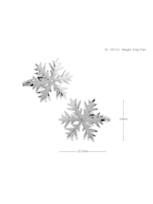 ThreeLink Brass Flower Trend  Snowflake Cuff Link 2