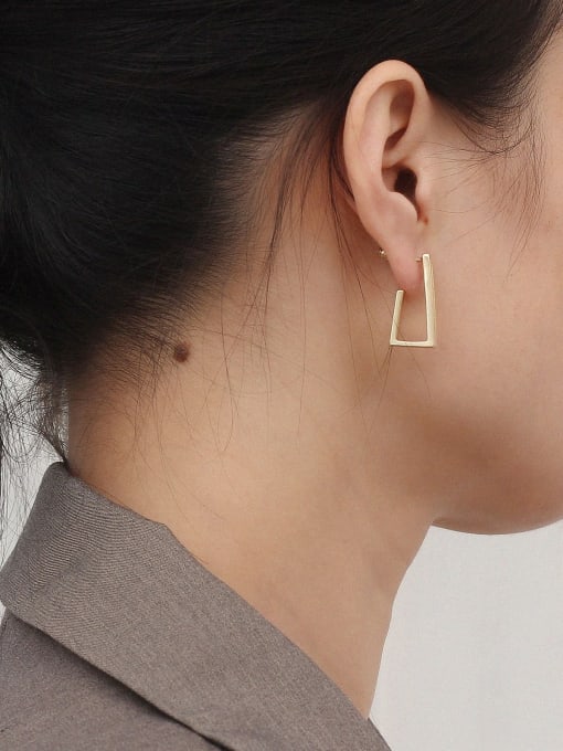 HYACINTH Copper Shell Geometric Minimalist Stud Trend Korean Fashion Earring 2