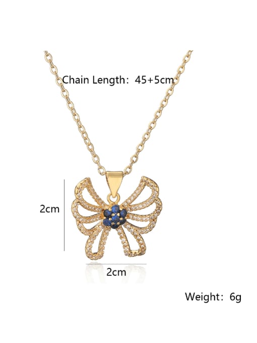 AOG Brass Cubic Zirconia Butterfly Vintage Necklace 3