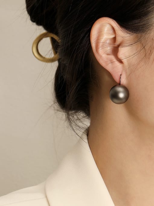 HYACINTH Brass Bead Enamel Geometric Minimalist Hook Trend Korean Fashion Earring 2