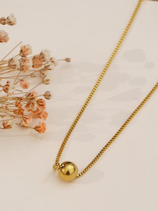 Five Color Brass Bead Geometric Vintage Necklace 2