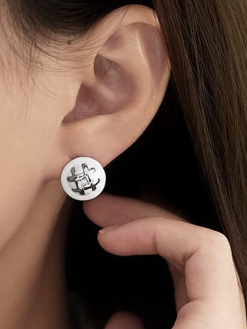 ACCA Brass Enamel Geometric Minimalist Stud Earring 1