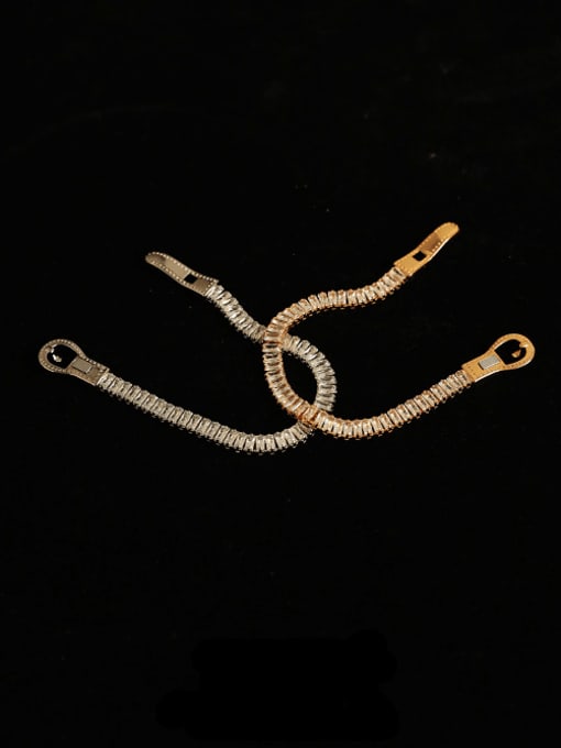 ACCA Brass Cubic Zirconia Geometric Vintage Link Bracelet 0