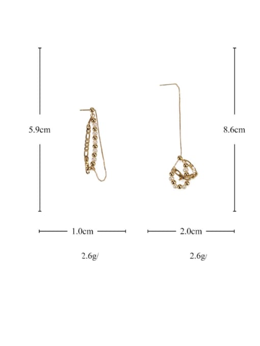 Five Color Brass Imitation Pearl Geometric Vintage Drop Earring 4