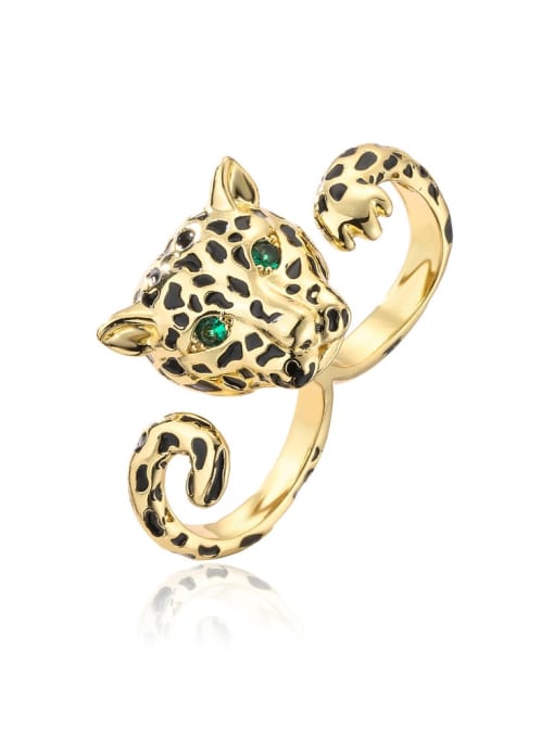 11796 Brass leopard Vintage Band Ring