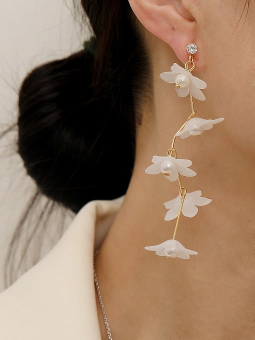 HYACINTH Brass Resin Flower Bohemia Drop Trend Korean Fashion Earring 2