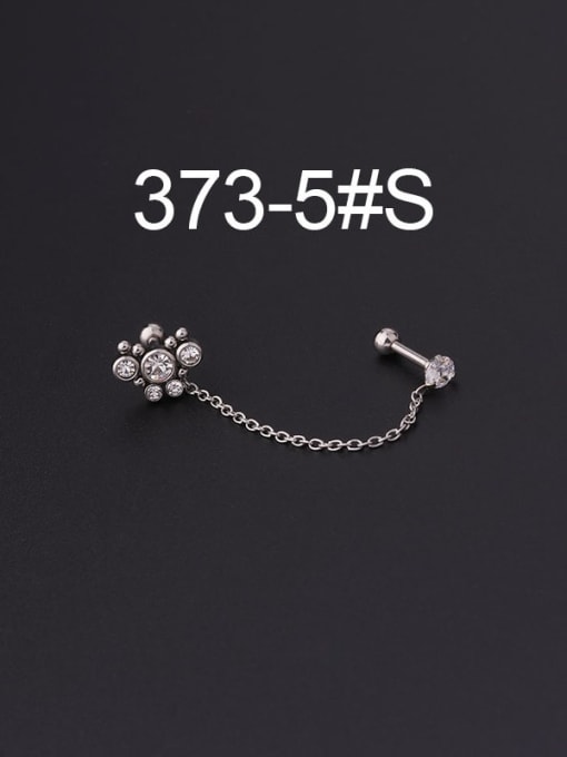 5  Steel Stainless steel Cubic Zirconia Ball Vintage Threader Earring(Single Only One)