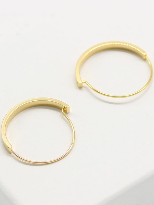 golden Copper Hollow Round Minimalist Hoop Trend Korean Fashion Earring