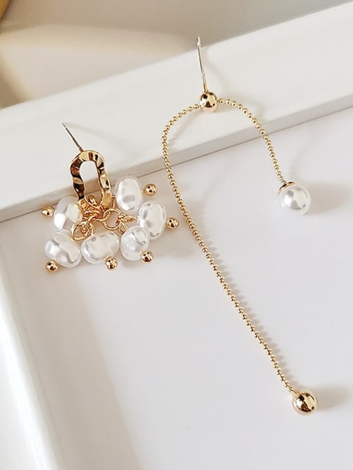 HYACINTH Copper Imitation Pearl Tassel Cute Drop Trend Korean Fashion Earring 1