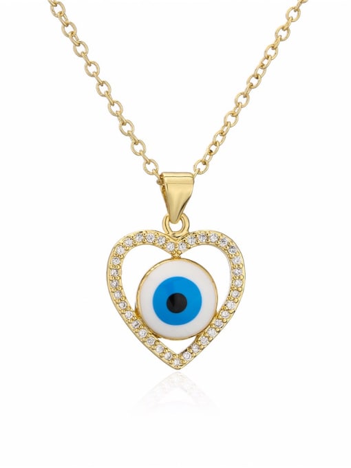 AOG Brass Rhinestone Enamel Evil Eye Vintage geometry Pendant Necklace 0