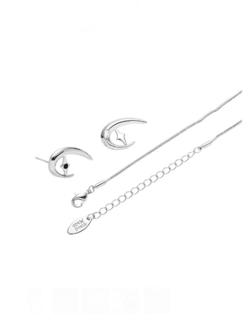 TINGS Brass Minimalist Moon  Earring and Necklace Set 4