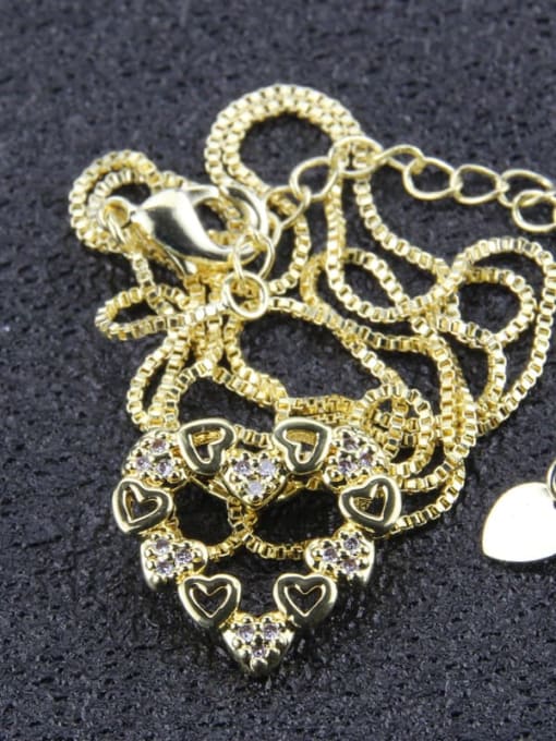 renchi Brass Cubic Zirconia Heart Dainty Necklace 4