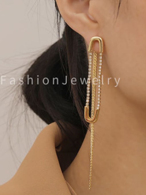HYACINTH Brass Tassel Vintage Threader Trend Korean Fashion Earring 1