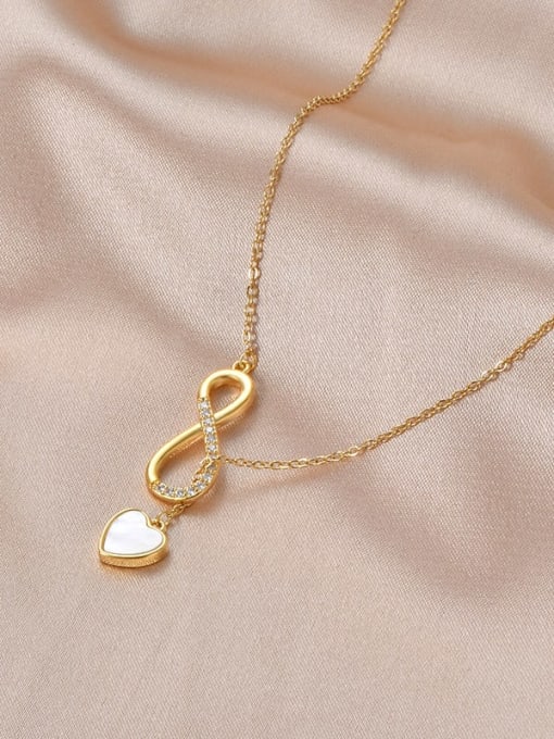 YOUH Brass Cubic Zirconia Heart Dainty Necklace 1