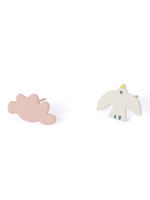 Five Color Alloy Enamel  Cute    Cloud Stud Earring(single) 0