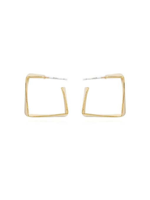 14K real gold Copper Geometric Minimalist Stud Trend Korean Fashion Earring