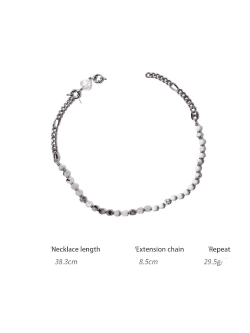 TINGS Brass Imitation Pearl Round Minimalist Beaded Necklace 3