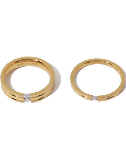 Five Color Brass Cubic Zirconia Geometric Minimalist Band Ring