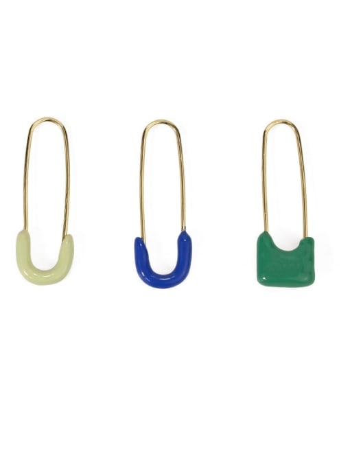 ACCA Brass Enamel Irregular Minimalist pin Single Earring(Single) 2