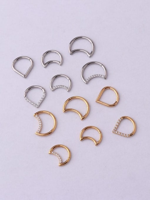 HISON Stainless steel Cubic Zirconia Water Drop Hip Hop Nose Rings(Single Only One) 1