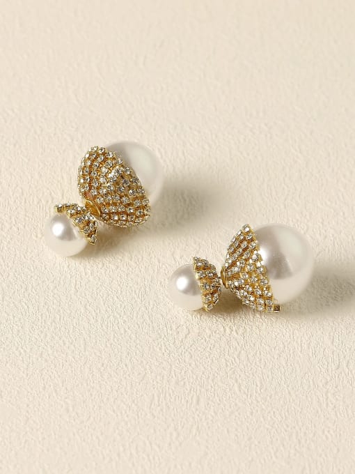HYACINTH Brass Imitation Pearl Geometric Vintage Drop Trend Korean Fashion Earring 2