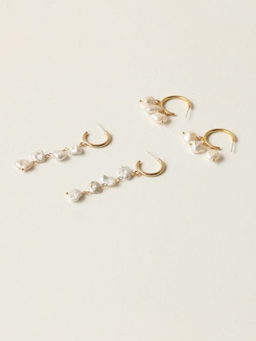 ACCA Brass Freshwater Pearl Tassel Vintage Drop Earring