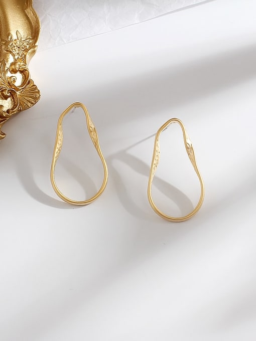 HYACINTH Copper Hollow Water Drop Minimalist Stud Trend Korean Fashion Earring 1