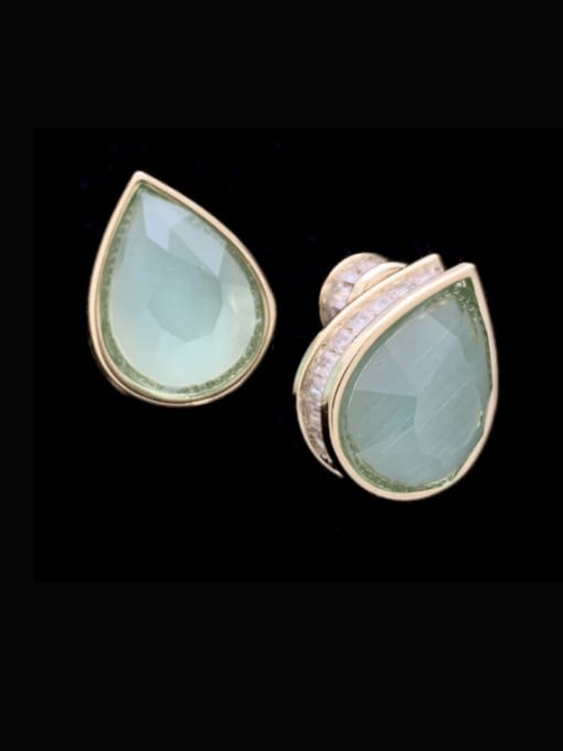 SUUTO Brass Cubic Zirconia Water Drop Vintage Stud Earring 3