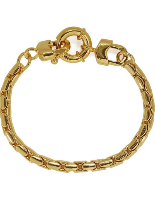 ACCA Brass Round Artisan Snake bone chain Link Bracelet 3