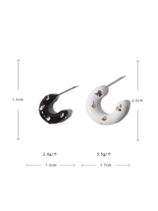 ACCA Zinc Alloy Enamel Geometric Minimalist Stud Earring 4