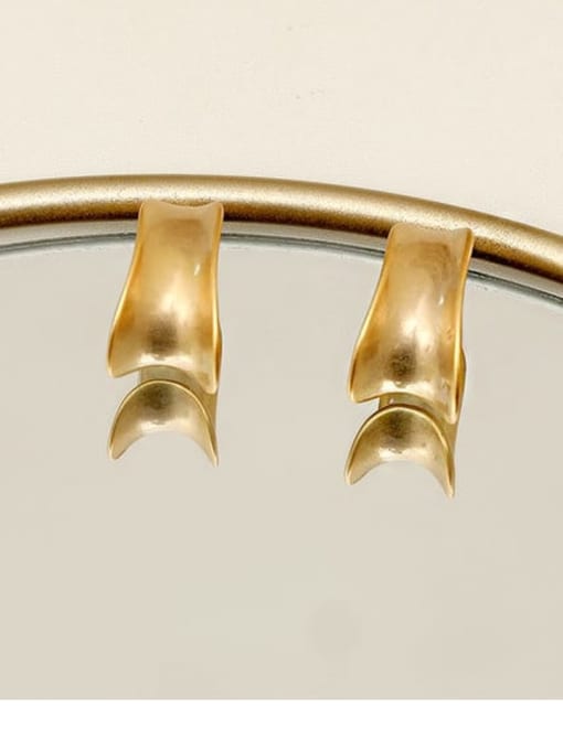 Sargin gold Copper smooth Irregular Minimalist Stud Trend Korean Fashion Earring