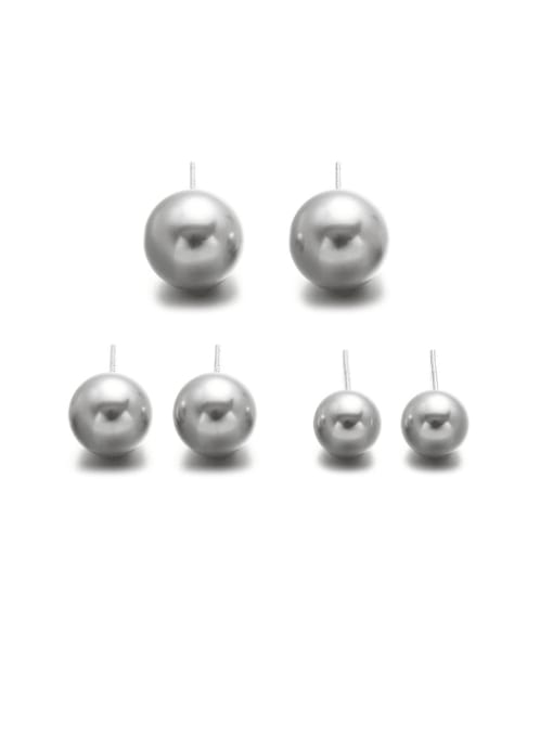 ACCA Brass Imitation Pearl Round Minimalist Stud Earring 0