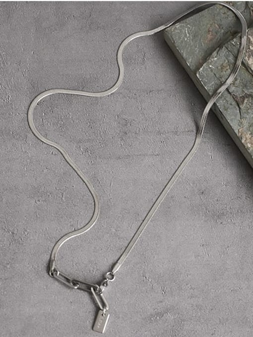 TINGS Titanium Steel Geometric Hip Hop Snake bone chain Chain 2
