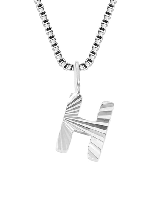 H stainless steel color Stainless steel Letter Minimalist Necklace