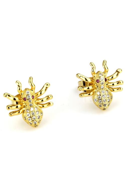 renchi Brass  Cubic Zirconia Insect Earring and Necklace Set 2