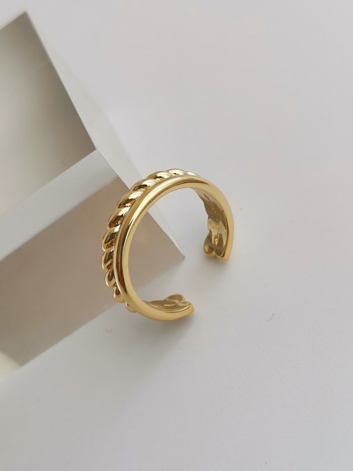 14K-gold Copper Geometric Minimalist Stackable Fashion Ring