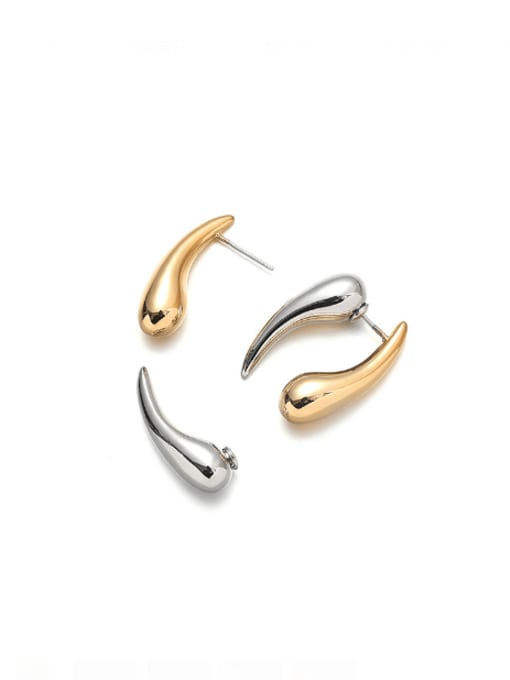 TINGS Brass Water Drop Minimalist Stud Earring 0