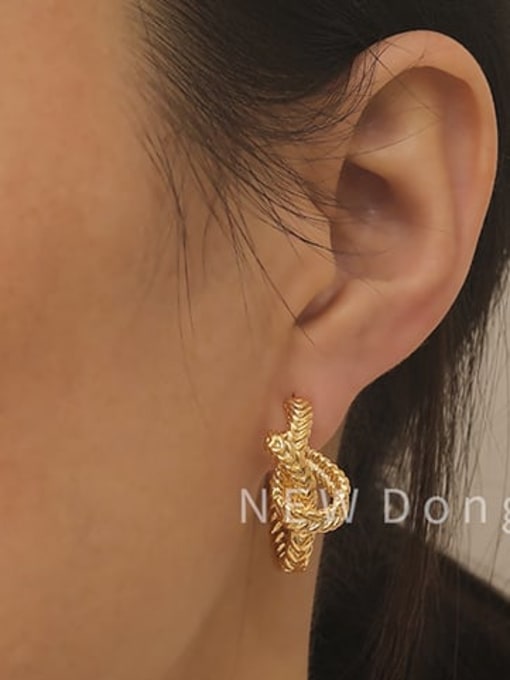 HYACINTH Brass knot Geometric Minimalist Stud Trend Korean Fashion Earring 1