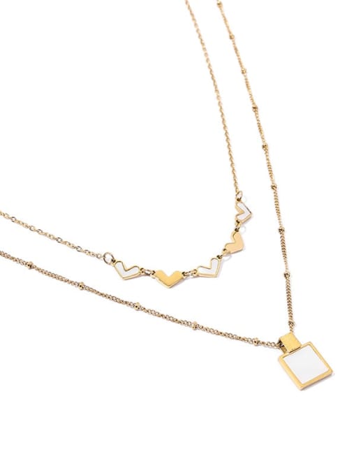 ACCA Brass Shell Geometric Vintage Necklace