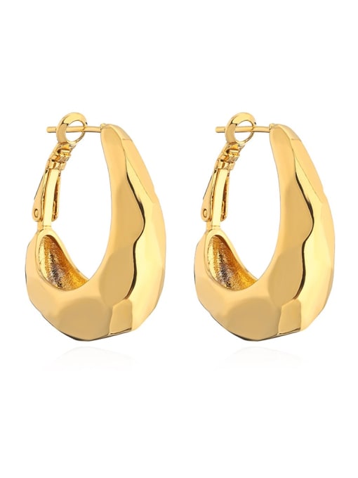 43251 Brass Geometric Trend Hoop Earring