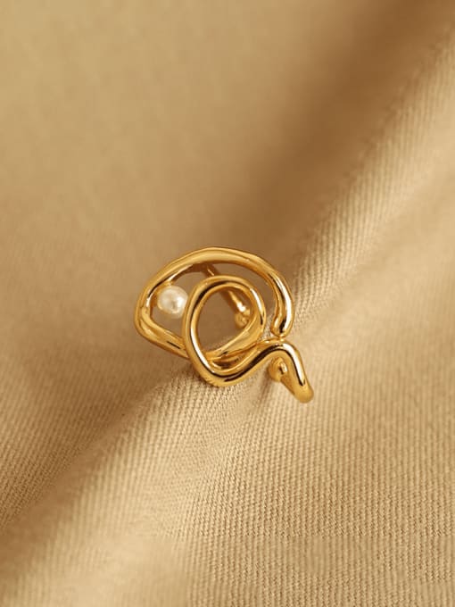 golden(Single -Only One) Brass Line Geometric Minimalist Single Earring