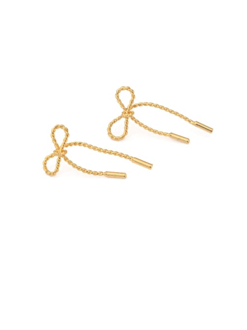 ACCA Brass Hollow Bowknot Ethnic Stud Earring 0